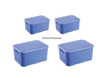 Imagem de Kit C/ 4 Caixas Organizadoras- 2 De 3,5 Lts P E 2 De 7 Lts M