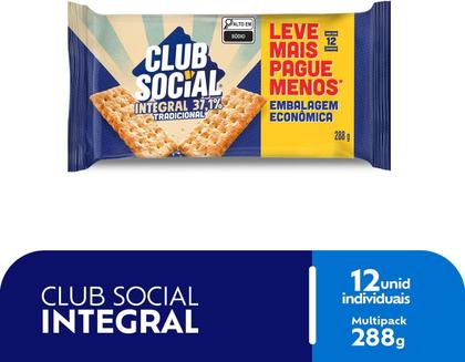 Imagem de Kit c/ 4 Club Social Biscoito Salgado Integral Embalagem