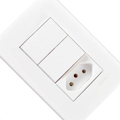 Imagem de Kit C/4 - Conjunto Peesa Alfa 1548B 2 interruptores Par.T...