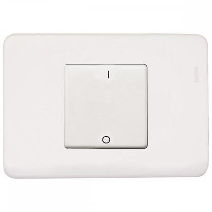 Imagem de Kit C/4 - Conjunto Perlex Aros 4X2 Branco Com Placa(1Bipo...