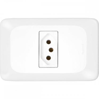 Imagem de Kit C/4 - Conjunto Pial Pop 4X2 Branco Com Placa (1Tomada...