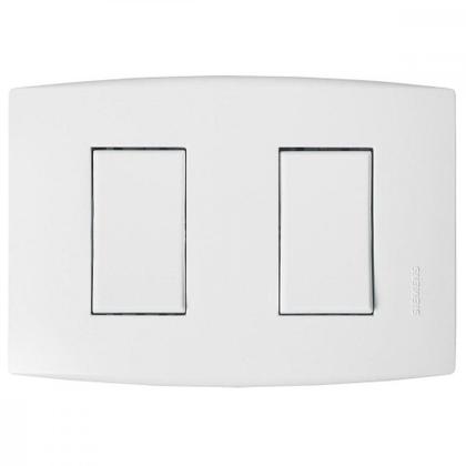 Imagem de Kit C/4 - Conjunto Soprano Ilus 4X2 Branco Com Placa(2Sim...