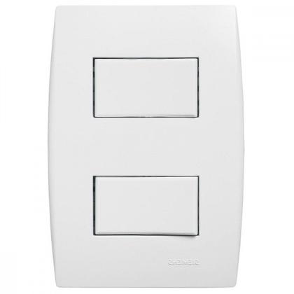 Imagem de Kit C/4 - Conjunto Soprano Ilus 4X2 Branco Com Placa(2Sim...