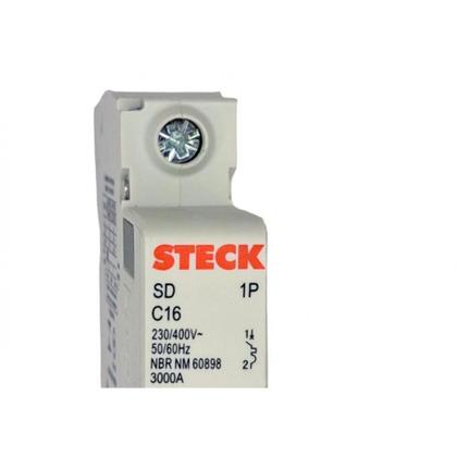 Imagem de Kit C/4 - Disjuntor Steck Din Unipolar 16A Sd61 C Sdd61C16