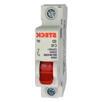 Imagem de Kit C/4 - Disjuntor Steck Din Unipolar 16A Sd61 C Sdd61C16