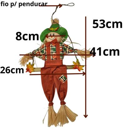 Imagem de kit c/4 Espantalhos Decoração festa junina 53cm Balanço