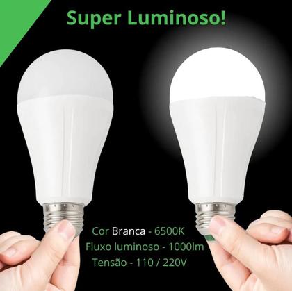 Imagem de Kit C 4 Lampada Emergencia Luz Led Bivolt Recarregável