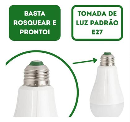 Imagem de Kit C 4 Lampada Emergencia Luz Led Bivolt Recarregável