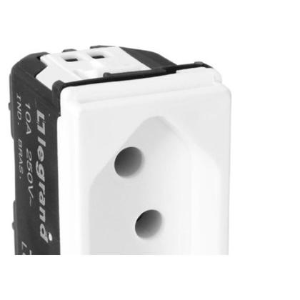 Imagem de Kit C/4 - Modulo Pial Pop Branco 1 Tomada 10A Lg030