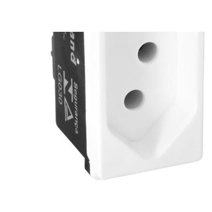 Imagem de Kit C/4 - Modulo Pial Pop Branco 1 Tomada 10A Lg030