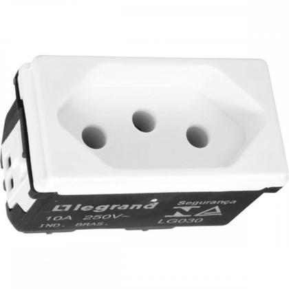 Imagem de Kit C/4 - Modulo Pial Pop Branco 1 Tomada 10A Lg030