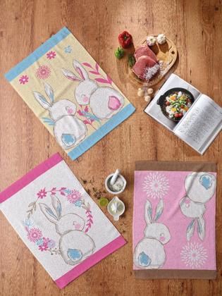 Imagem de Kit c/ 4 Pano De Copa Felpudo Teka Fiori Sortido