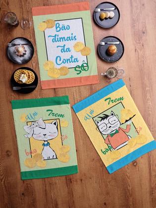 Imagem de Kit c/ 4 Pano De Copa Felpudo Teka Fiori Sortido