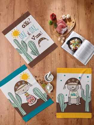 Imagem de Kit c/ 4 Pano De Copa Felpudo Teka Fiori Sortido