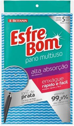 Imagem de Kit c/ 4 Pano Multiuso Almofada EsfreBom Azul