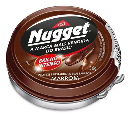 Imagem de Kit c/ 4 Polidor de Sapato Pasta Marrom Nugget Lata 36g