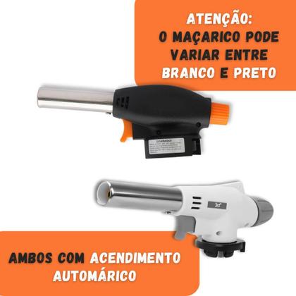 Imagem de Kit C/4 Refil Gás Butano + 1 Maçarico Profissional Regulagem Gourmet