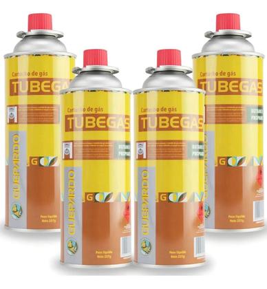 Imagem de Kit C/4 Refil Gás Butano + 1 Maçarico Profissional Regulagem Gourmet