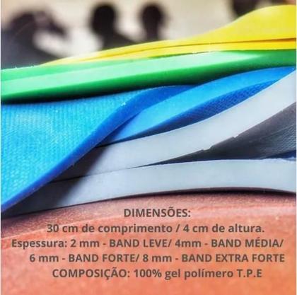 Imagem de Kit c/ 4 Rubber Band Faixa Elástica Pilates Fisio Prottector
