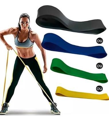 Imagem de Kit c/ 4 Rubber Band Faixa Elástica Pilates Fisio Prottector