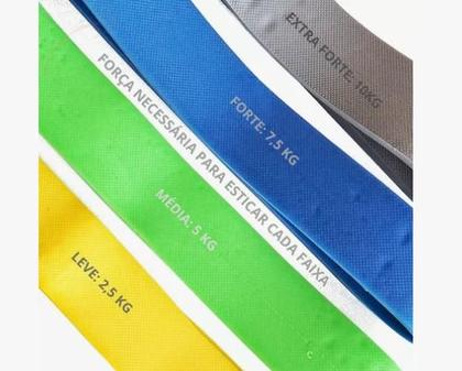 Imagem de Kit c/ 4 Rubber Band Faixa Elástica Pilates Fisio Prottector