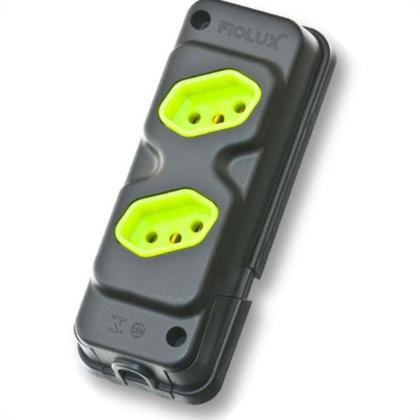 Imagem de Kit C/4 - Tomada Barra Fiolux Dupla 20A 2 Polos+Terra P...