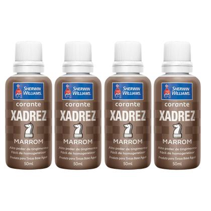 Imagem de Kit C/ 4 Udds Corante Xadrez Marrom 50ml (200ml)