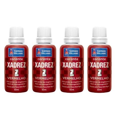 Imagem de Kit C/ 4 Udds Corante Xadrez Vermelho 50ml 200ml