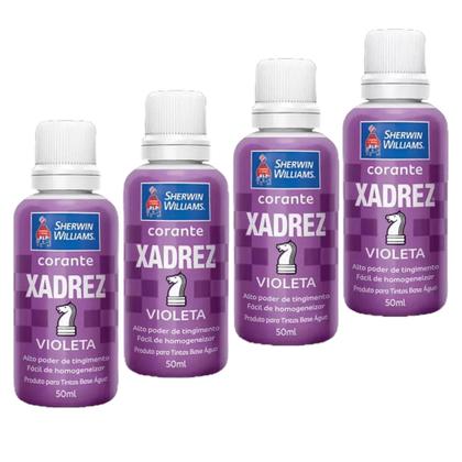 Imagem de Kit C/ 4 Udds Corante Xadrez Violeta 50ml (200ml)