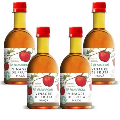 Imagem de Kit c/4 Vinagre De Maçã 400ml Almaromi 4% Acidez