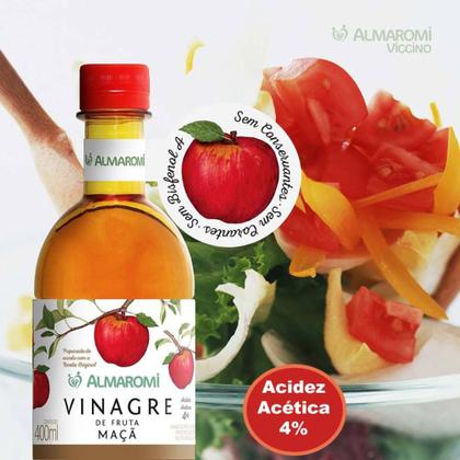 Imagem de Kit c/4 Vinagre De Maçã 400ml Almaromi 4% Acidez