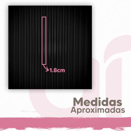 Imagem de Kit c/40 Placas Decorativas PVC Efeito Gesso Ripado Preto Lavável Sala Quarto 50cm x 50cm