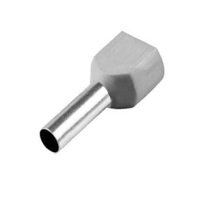 Imagem de Kit C/45 Unidades Terminal Ilhós Duplo Tubular 2 x 4,0mm 28A Cinza - Decorlux