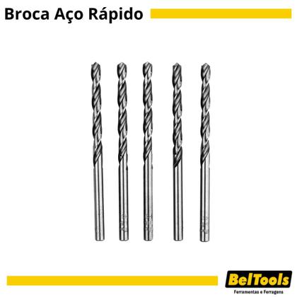 Imagem de Kit C/ 5 Broca Aço Rápido 13/64 Beltools