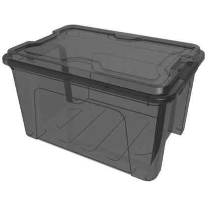 Imagem de Kit C/5 Caixas Organizadora Com Trava 20l Grande Transparente Ou Sólida