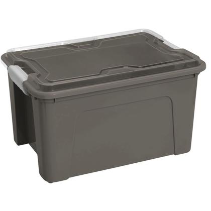 Imagem de Kit C/5 Caixas Organizadora Com Trava 20l Grande Transparente Ou Sólida