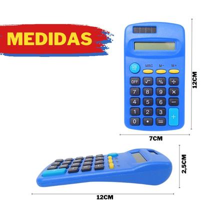 Imagem de Kit c/5 Calculadoras de Bolso 8 Dígitos e Cores Variadas