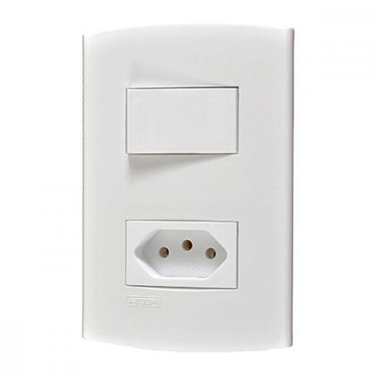 Imagem de Kit C/5 - Conjunto Peesa Alfa 1543A 1 Interruptor Sim.Tom...