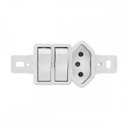 Imagem de Kit C/5 - Conjunto Radial Pollar 1901130 2Pp 1Tomada 10A S/P