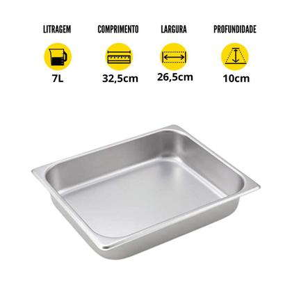 Imagem de Kit C/ 5 Cubas Gn 1/2 X 100mm Com Tampa Buffet Rechaud