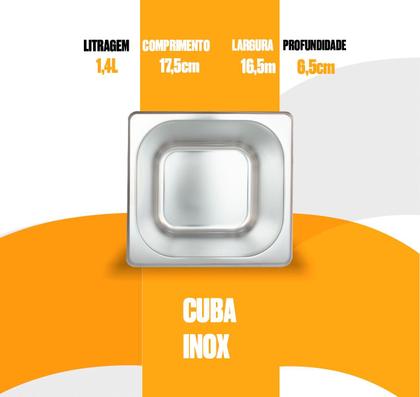 Imagem de Kit C/ 5 Cubas Gn Gastronômicas Rechaud Buffet Inox 1/6x65
