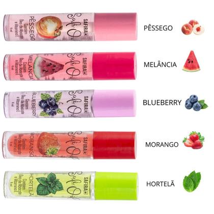 Imagem de Kit C/ 5 Gloss Labial Lip Oil Fruits Com Vitamina E Safira