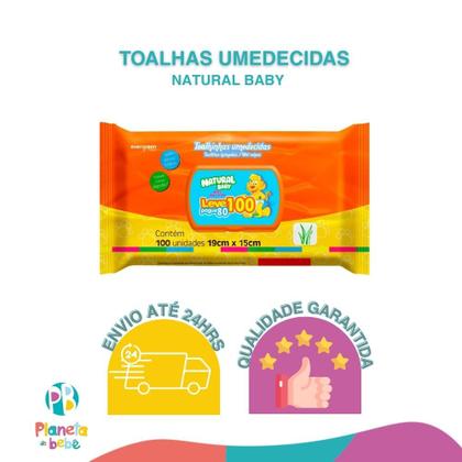 Imagem de Kit C/ 5 Lenços Umedecidos Natural Baby 100un Cada Evergreen