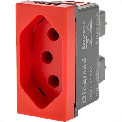 Imagem de Kit C/5 - Modulo Pial Pop Vermelho 1 Tomada 2P+T. 20A. - ...