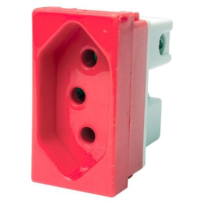 Imagem de Kit C/5 - Modulo Steck Linha Stella 1 Tomada 20A. Vermelh...