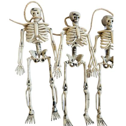 Imagem de kit c/5 pacotes varal c/6 esqueletos decoração Halloween