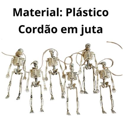 Imagem de kit c/5 pacotes varal c/6 esqueletos decoração Halloween
