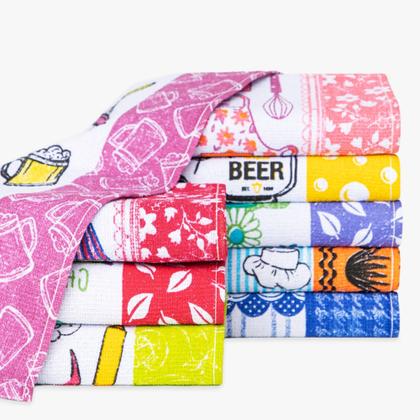 Imagem de Kit c/ 5 panos de prato atoalhados 100% algodão para cozinha