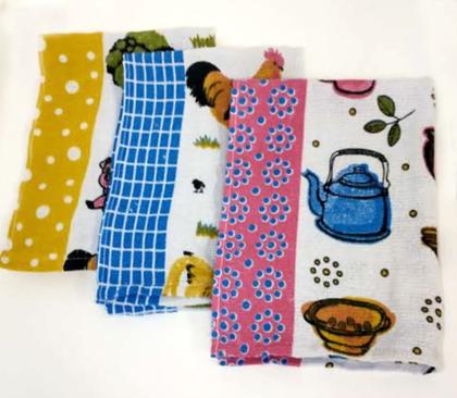 Imagem de Kit c/ 5 panos de prato atoalhados 100% algodão para cozinha