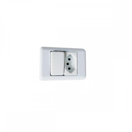 Imagem de Kit C/5 - Sistema Perlex Branca (1 Simples+Tomada 20A) 30...